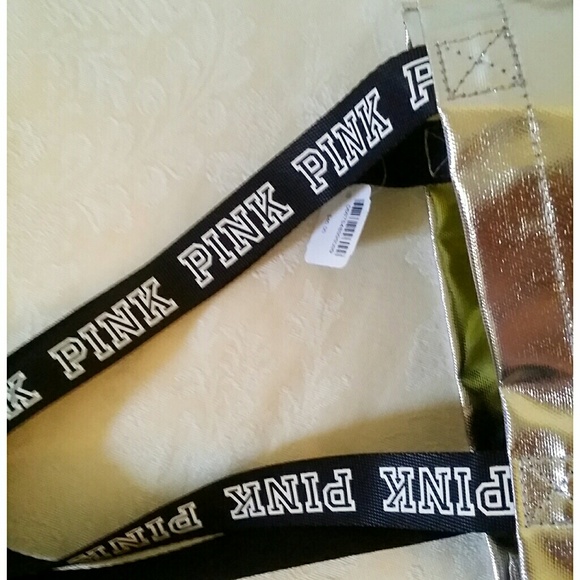 Pink Victoria's Secret Tote. Silver NWT - Picture 4 of 5